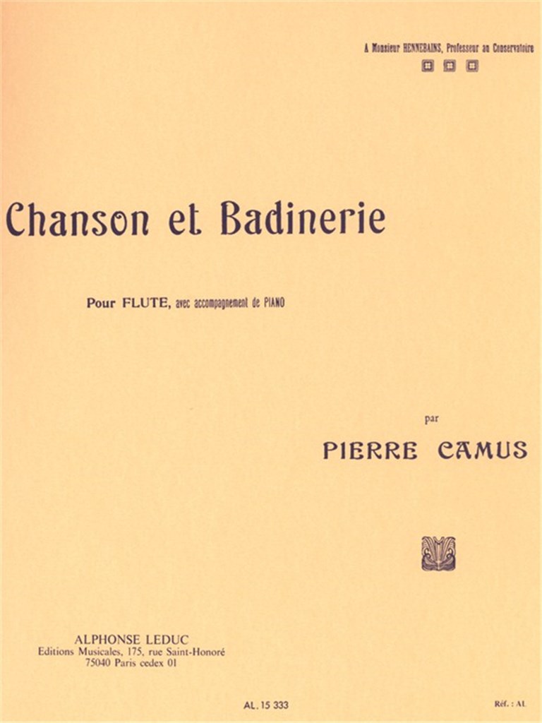Chanson et badinerie pour flute